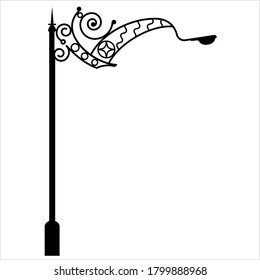 Street Light Icon Design, Silhouette Vector Art Illustration