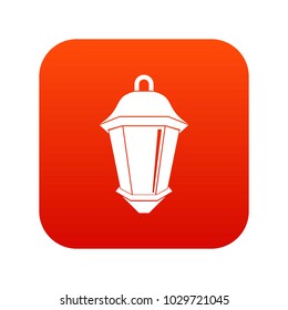 Street light icon digital red for any design isolated on white vector illustration