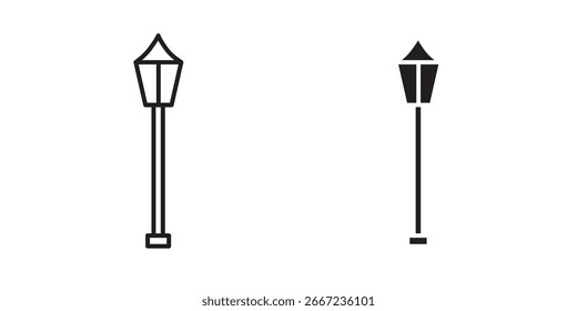 Elementos de ícone de luz de rua. ícones de gráficos de doodle.