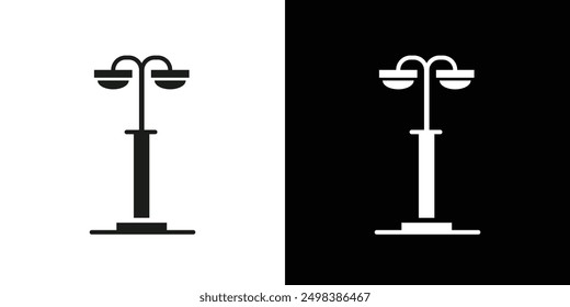 Street light icon flat line symbol set.