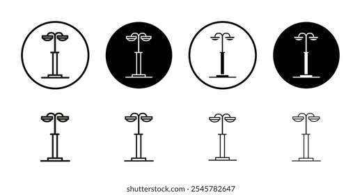Straßenbeleuchtung Symbol flache Linie Symbol gesetzt.