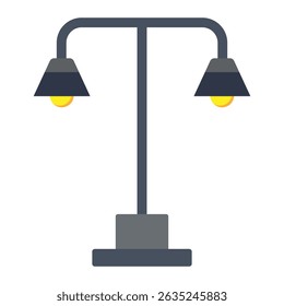 Street light icon isolated on white background. Classic lamp post, old fashioned lighting, retro lantern design. Vector illustration. eps 10