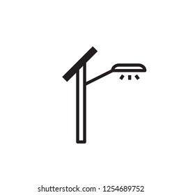 Street light icon. Lamp Post Street icon. Lamppost flat silhouette. Trendy Flat style for graphic design, Web site, UI. EPS10. - Vector illustration