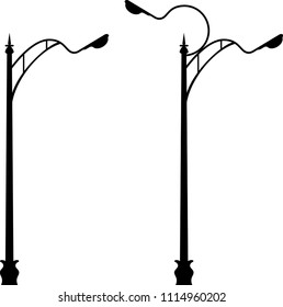 Street Light Icon, Silhouette Vector Illustration