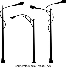 Street Light Icon, Silhouette Vector Illustration