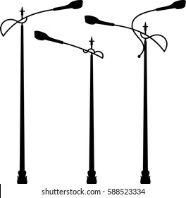 Street Light Icon, Silhouette Vector Illustration
