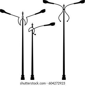 Street Light Icon, Silhouette Vector Illustration