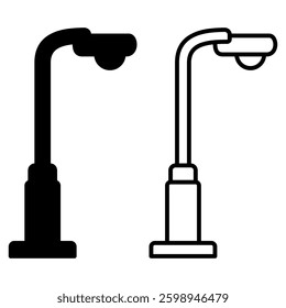 street light icon, simple flat style, logo template sign symbol vector illustration pictogram, for ui or ux isolated on white for mobile app, editable