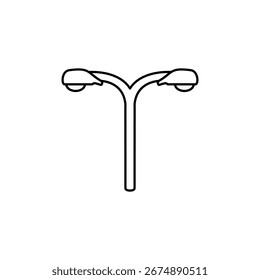 ícone de luz de rua, estilo simples plana, ilustração vetorial, símbolo, pictograma de modelo de logotipo de design, para ui ou ux isolado em branco para aplicativo móvel, editável