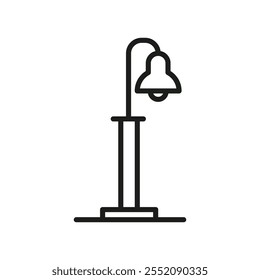 Icono de la luz de calle Símbolo plano de línea delgada simple