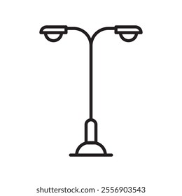 Street light icon Thin line art collection