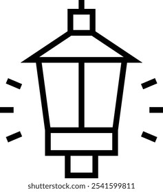ícone de luz de rua. Design de estilo linear fino isolado em fundo branco