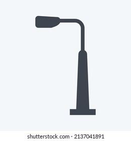 Street Light Icon in trendy glyph style isolated on soft blue background