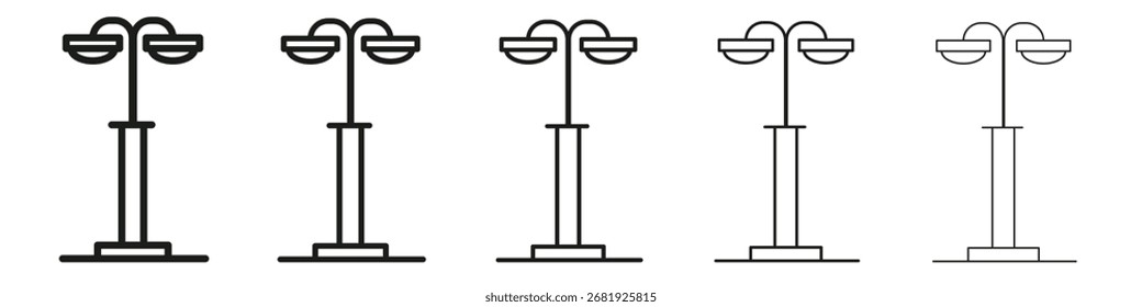 Straßenbeleuchtung Symbol, Vektorgrafik-Set-Illustration