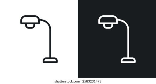 Street light icons in black and white liner strokes for web design.