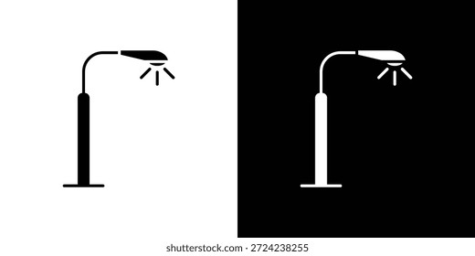 Conceito de vetor plano de ícones de luz de rua. Ilustrações em preto e branco