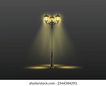 Street light isolated on white background Vector illustration. Street Light Vector Illustration Isolated on White Background – Outdoor Lamp Post, Lighting Fixture, and Flat Style Graphic Design