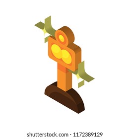 Street light isometric left top view 3D icon