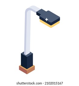 Street light in isometric trendy icon 

