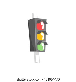 Street Light Item Cool Colorful Vector Illustration In Stylized Geometric Cartoon Design