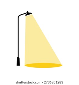 Street Light Lamp Post With Spotlight Illumination Flat Vector Illustration