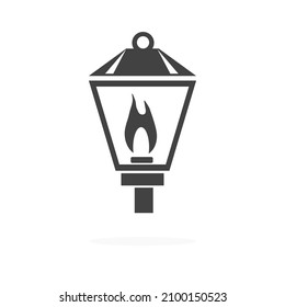 Street Light Lantern Icon Silhouette Vector Illustration