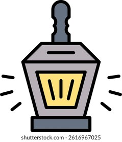 Street Light Line Filled Vector Icon Design