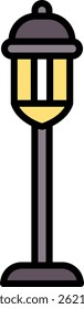 Street Light Line Filled Vector Icon Design
