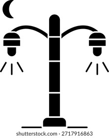 Diseño de icono de Vector de línea de luz de calle