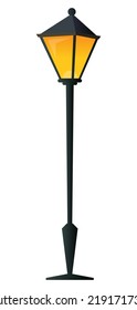 Street light - modern flat design style single isolated object. Neat detailed image of forged street lamp. Electric lantern. Urban architecture, lighting, illumination, park area, city space idea
