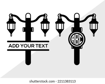 Street Light Monogram SVG Printable Vector Illustration