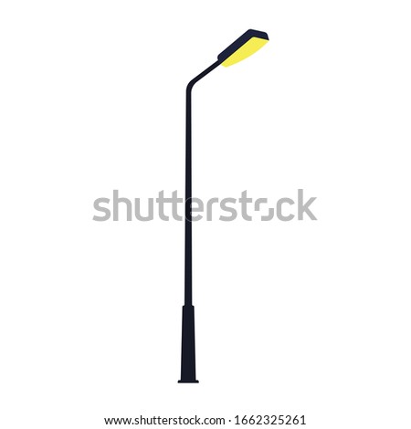 Street light on white background. Vector illustration in trendy flat style. EPS 10.