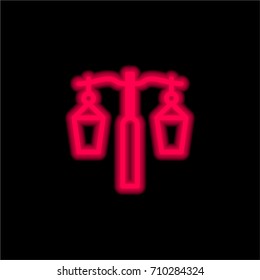 Street light red glowing neon ui ux icon. Glowing sign logo vector