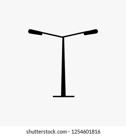 Street light silhouette. Flat symbol icon, on white background,vector illustration