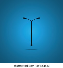 Street light silhouette. Flat symbol icon.