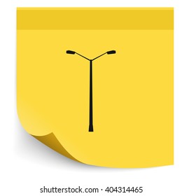 Street light silhouette. Flat symbol icon.