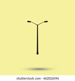 Street light silhouette. Flat symbol icon.