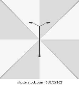 Street light silhouette. Flat symbol icon.