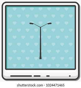Street light silhouette flat vector icon.