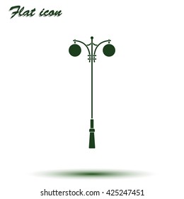 Street light silhouette. Street lamp icon.