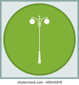 Street light silhouette. Street lamp icon. Flat illustration.