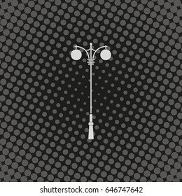Street light silhouette. Street lamp icon. Flat illustration.