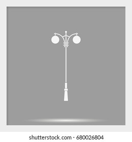 Street light silhouette. Street lamp icon. Flat illustration.