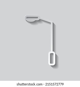 Street light simple icon. Flat design. Paper style with shadow. Gray background.ai