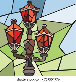 Street light stained glass