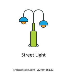 Street Light Vector   Fill outline Icons. Simple stock illustration stock