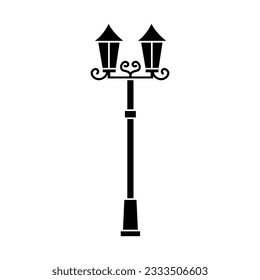 Street light vector icon. Street lighting illustration sign. Flashlight symbol. lamp logo.
