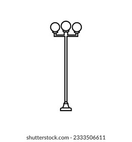 Icono de vector de luz de la calle. Señal de ilustración de iluminación de calle. Símbolo de la linterna. logotipo de la lámpara.