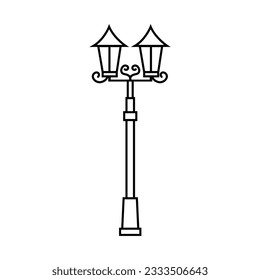 Icono de vector de luz de la calle. Señal de ilustración de iluminación de calle. Símbolo de la linterna. logotipo de la lámpara.