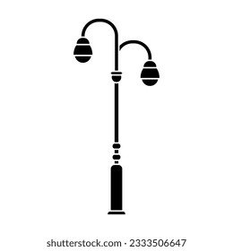 Straßenbeleuchtung, Vektorsymbol. Straßenbeleuchtungszeichen. Leuchtensymbol. Logo der Lampe.